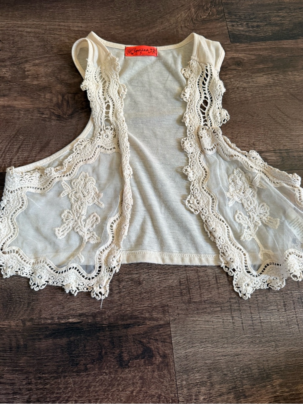 Spoiled Cream Lace Crochet Trim Women's Camisole Vest